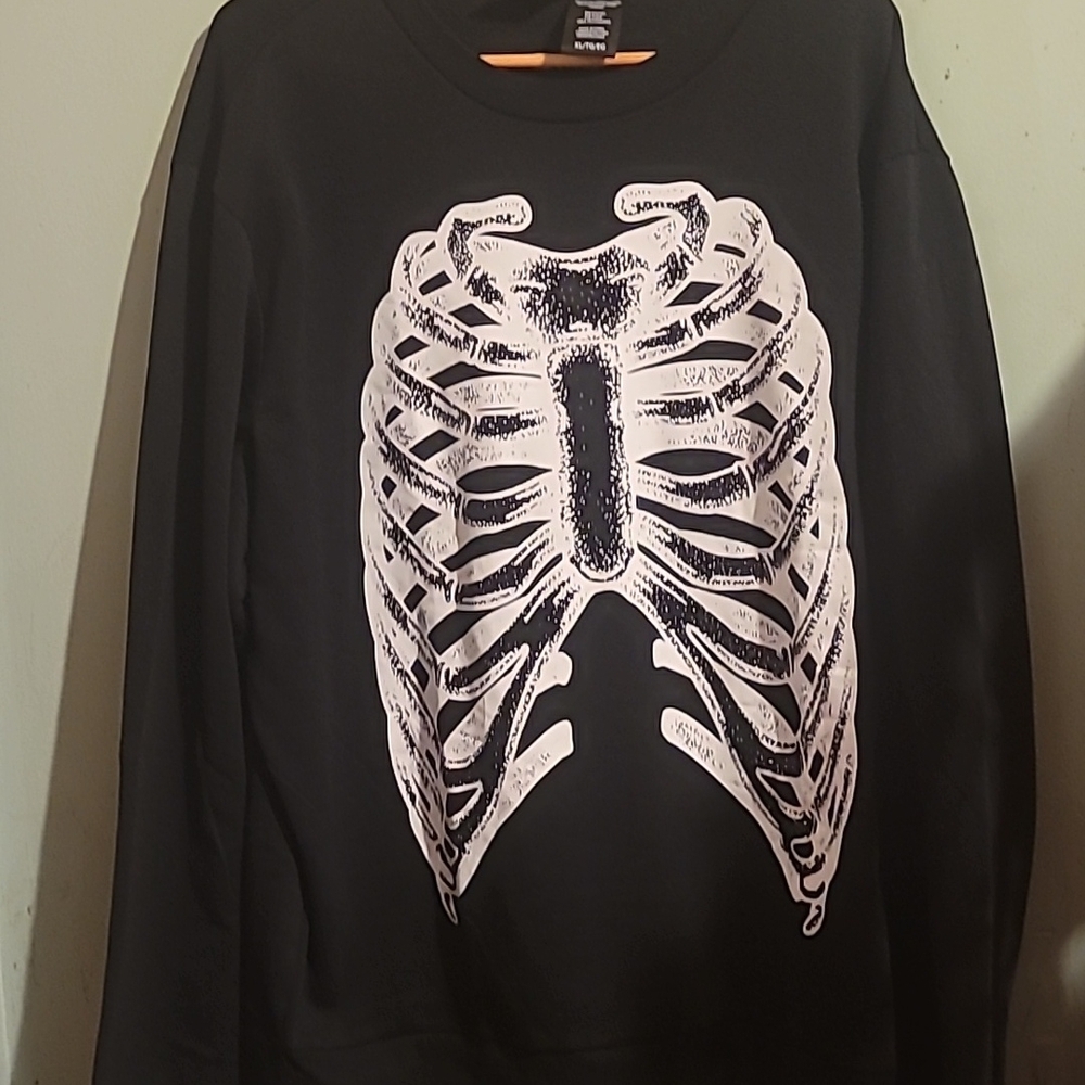 Black Skeleton Ribcage Sweatshirt